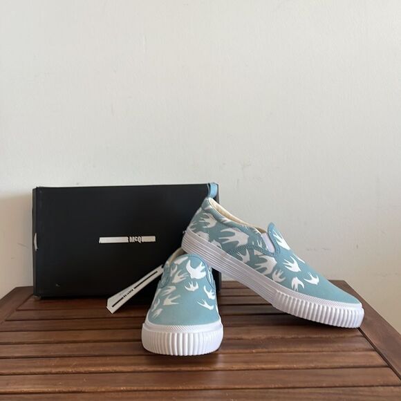 McQ by Alexander McQueen Swallow Sneaker Light Blue EU 40/US Women Size 10 - Picture 1 of 14